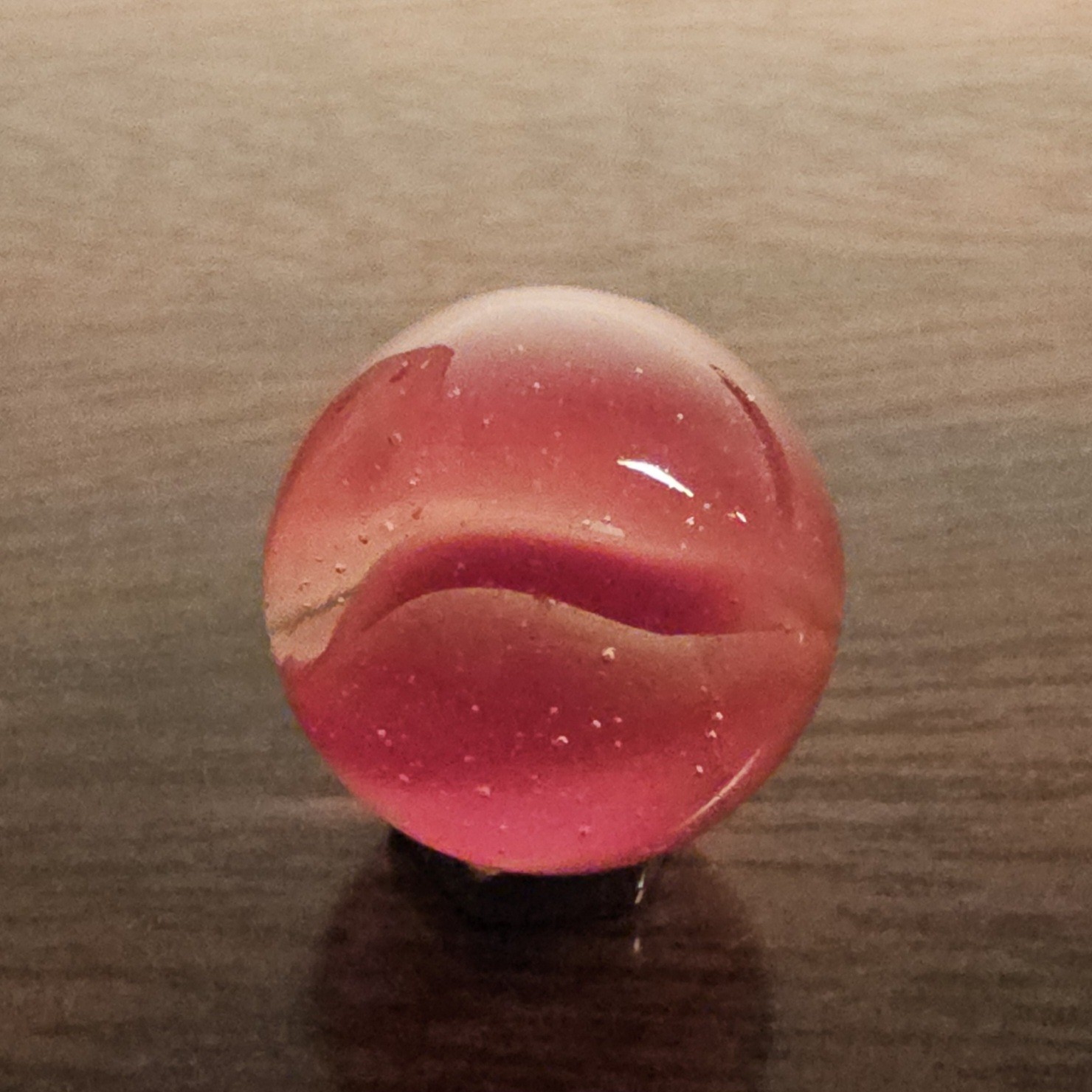 Vintage C. E. Bogard Rose 4 Lobe Hybrid Cats Eye .625 Glass Marble w Inclusion
