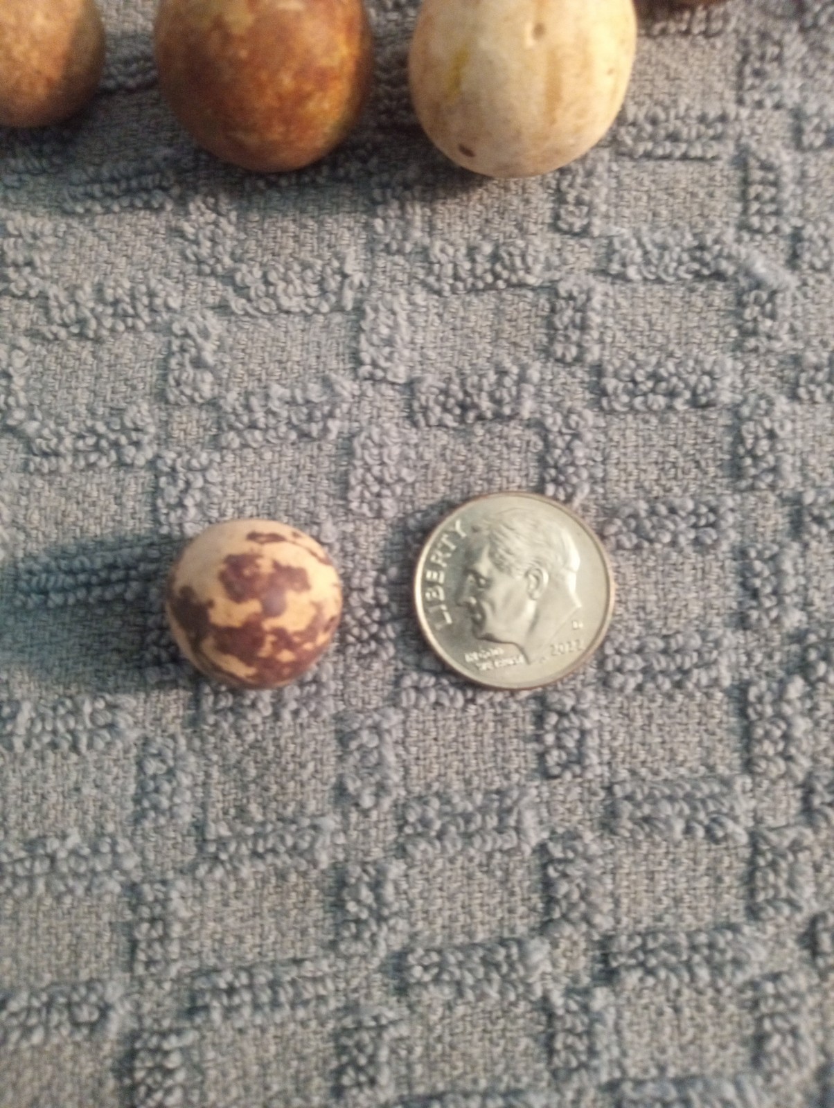 Antique Clay Marbles Lot Of 9 Various Sizes