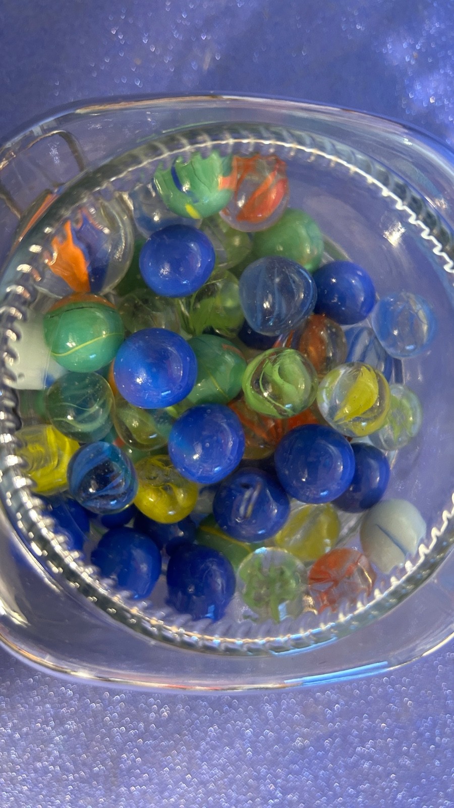 lot of Marbles, size Medium plus tubie, all in the glass jar
