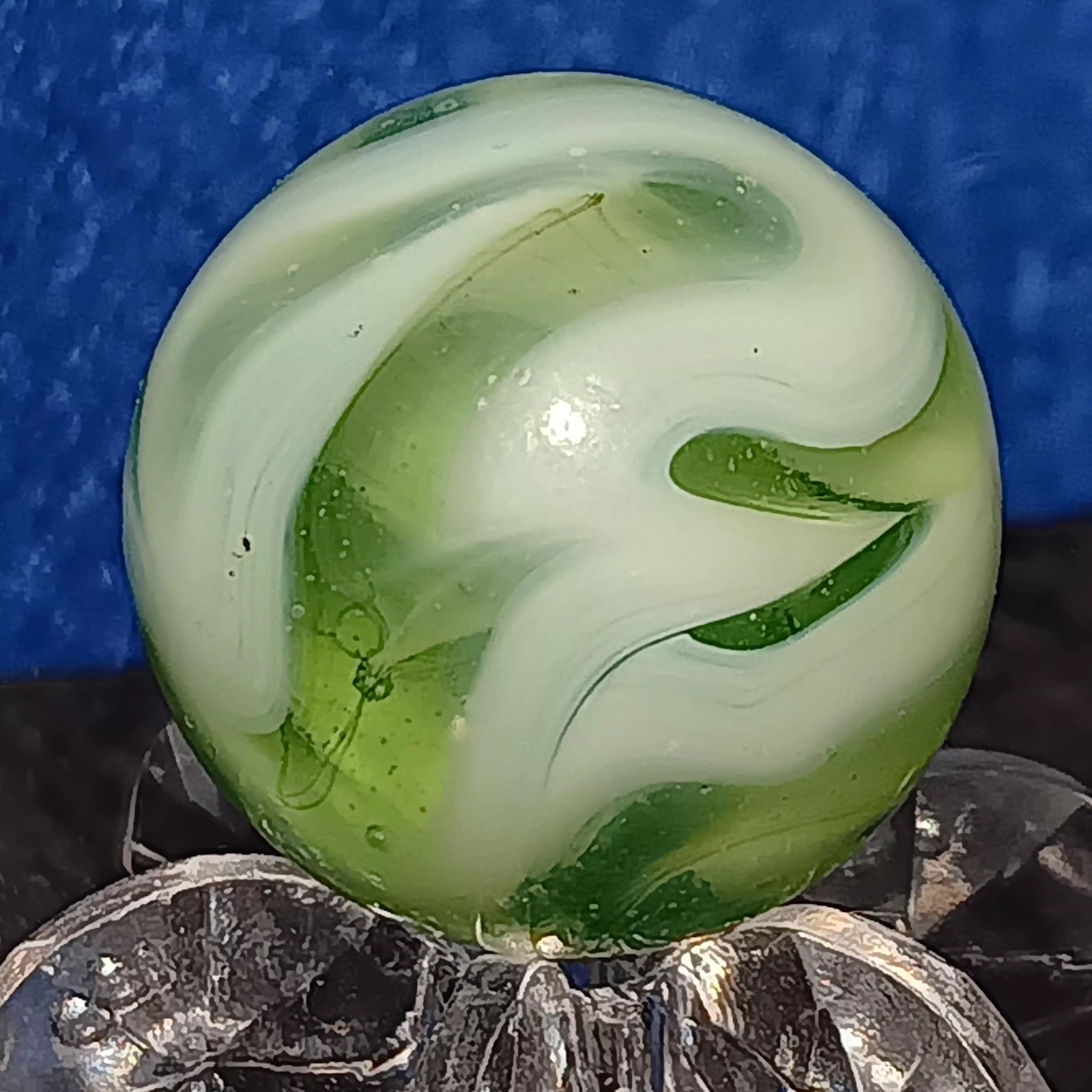 VIntage Alley Agate Swirl Marble. .66″ Mint. Uv. Sistersville. Circa (1931-1932)