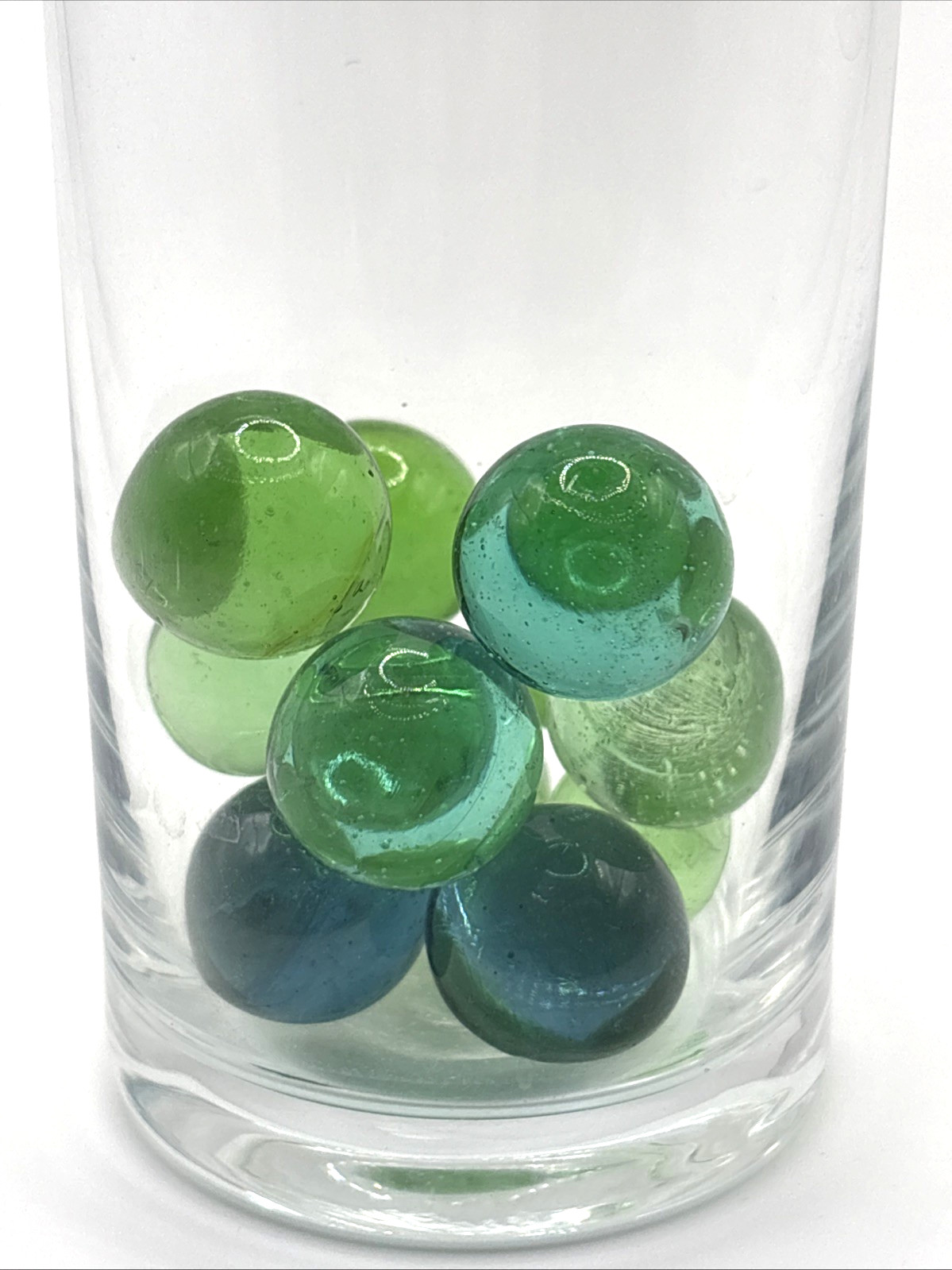 11 Marble Green Blue Marbles Clear Glass Marbles DIY Toy Game