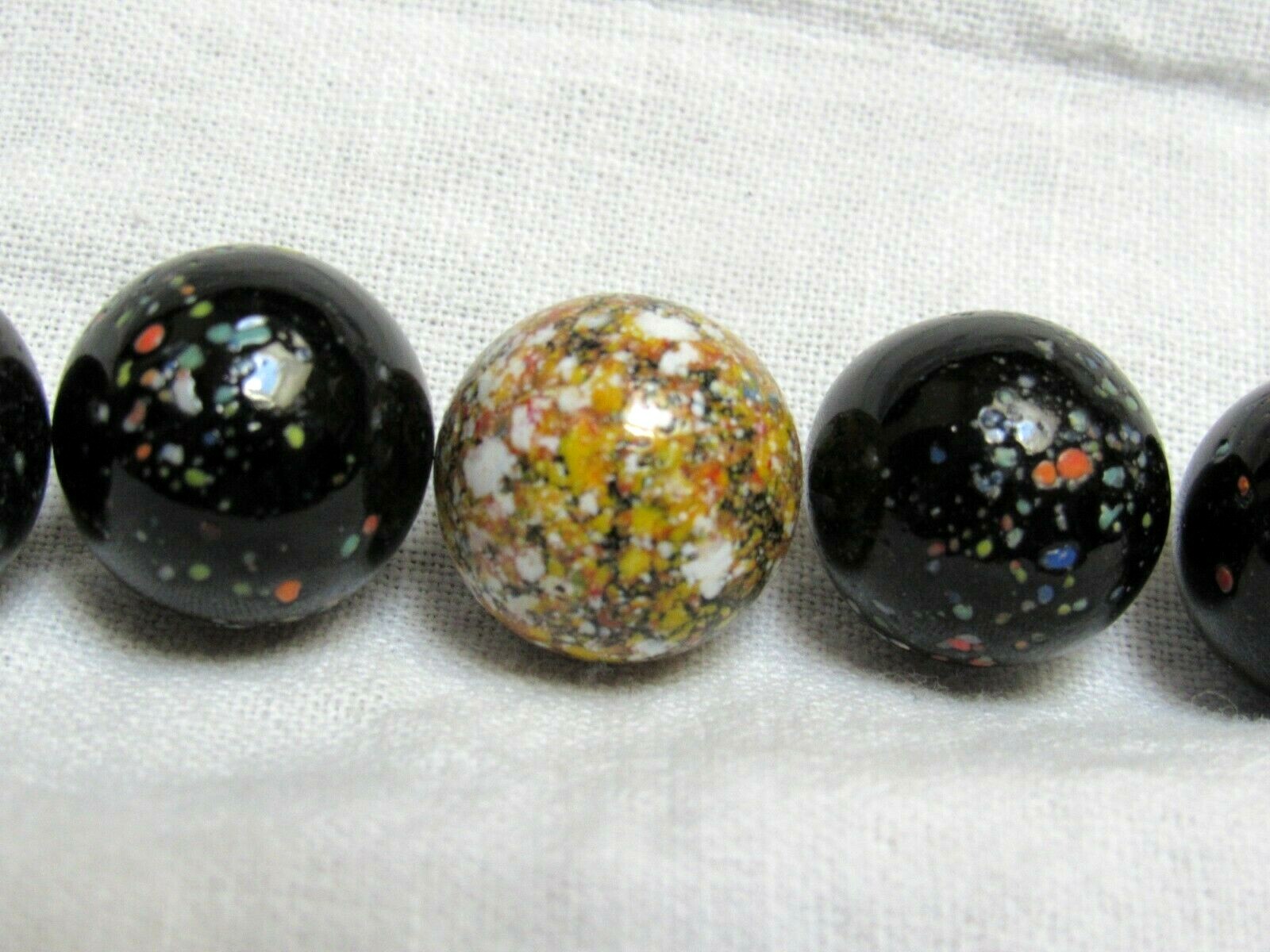 Vintage Lot 6 Glass Galaxy Asteroid Confetti Marbles