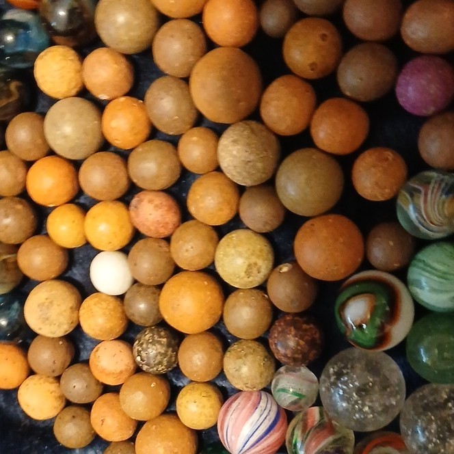 German – Assorted Glass Swirl & Clay, Various Colors/Sizes, Ending My Collection