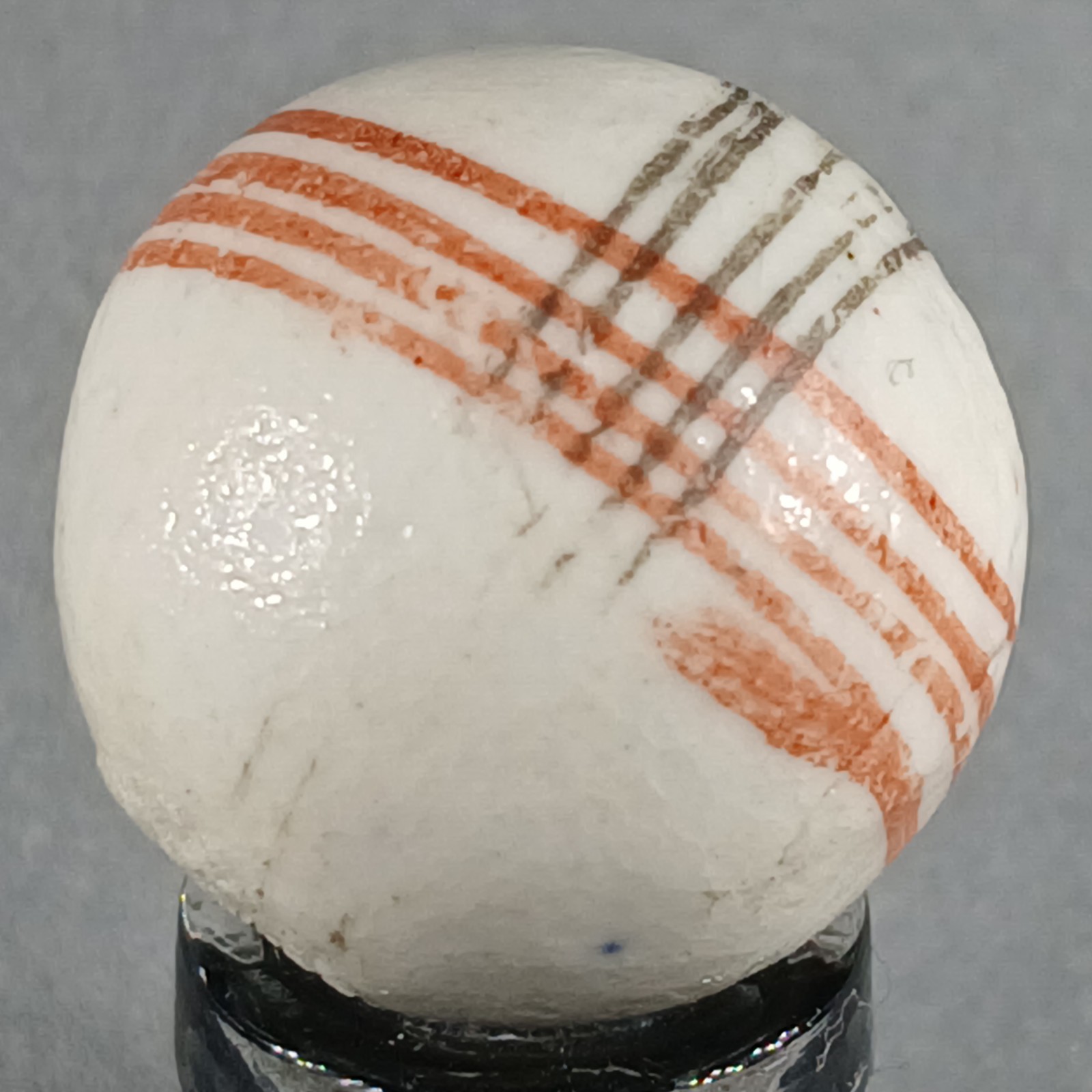 Vintage German Handmade China Glazed Lined Marble .67 Inches NM Condition