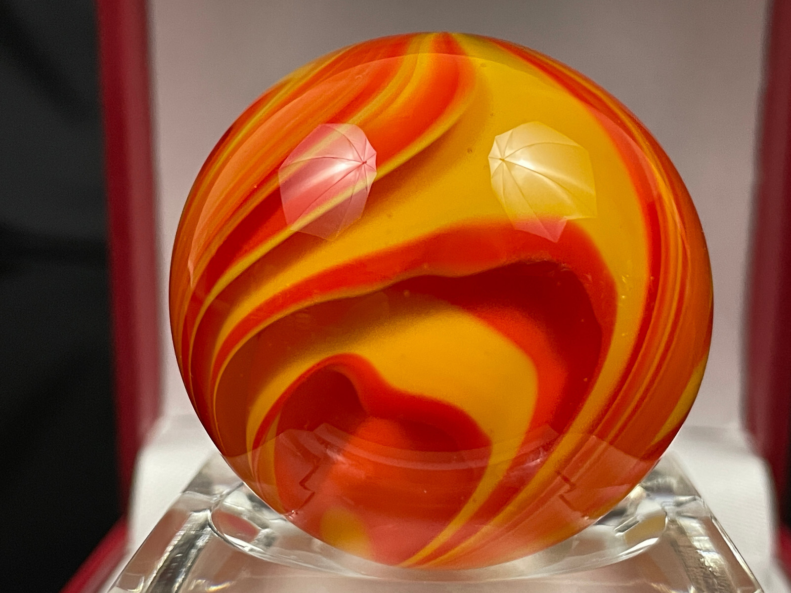 Rick Davis Glass Art Marble 1.48″ Signed #27