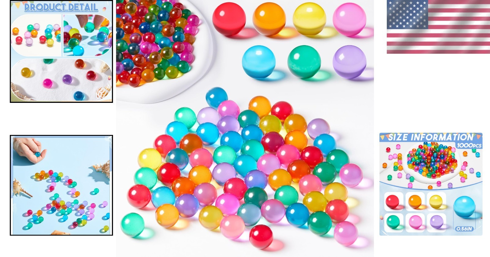 Bulk Glass Marbles 1000 Pieces Multi-Color