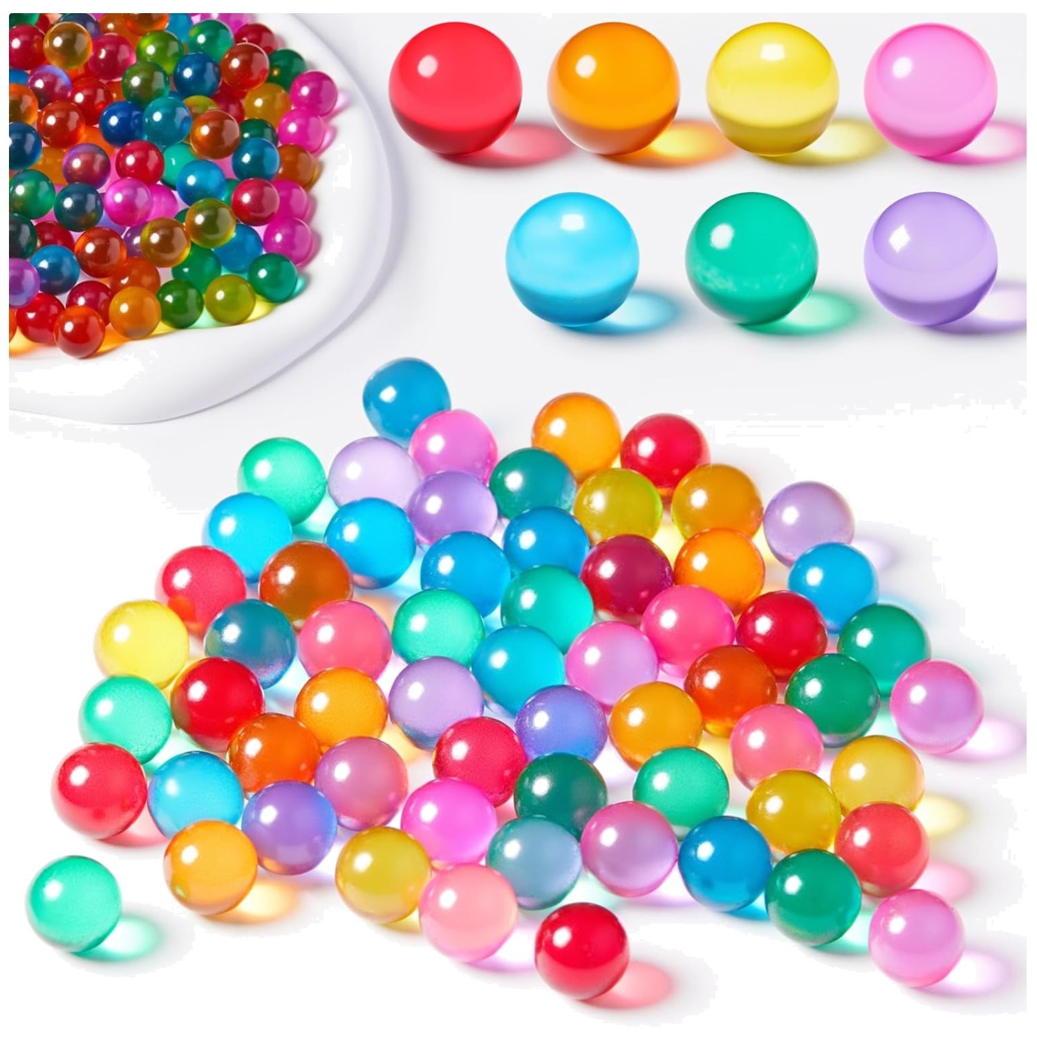 1000-Piece Bright Glass Marbles Set for Kids Game