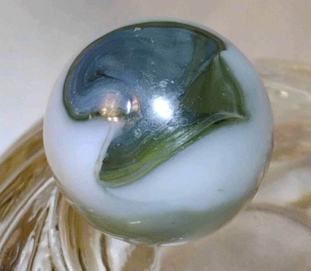 Vintage Vitro Fancy Conqueror Tigers Eye Metallic Blueish Grey Marble ?