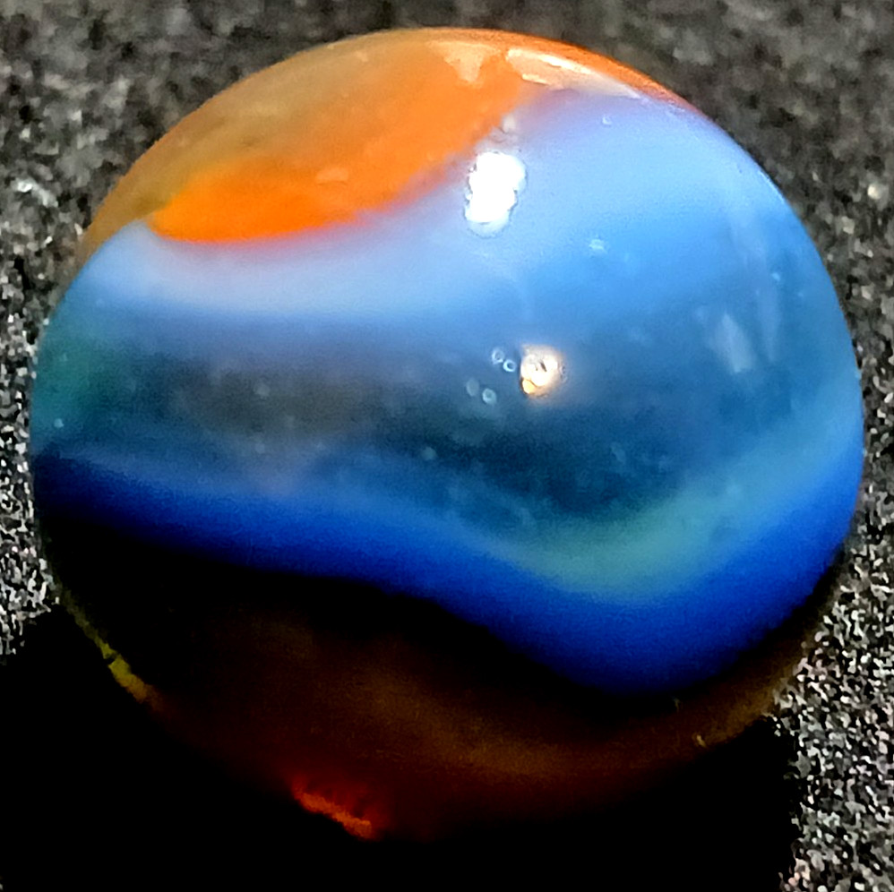 Vintage Marble Peltier NLR Transparent Glass Pink Blue White .645″