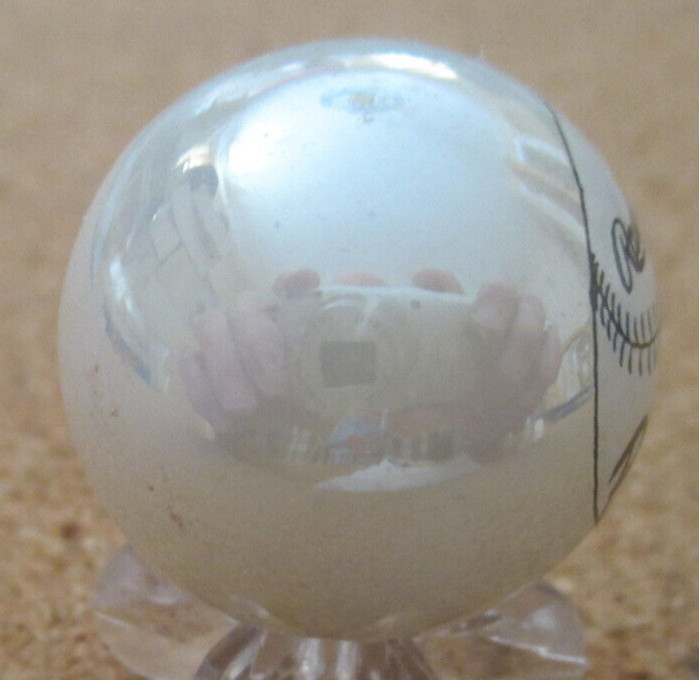 MLB: Pete Rose 4256 Hits Logo on a Pearl Jabo Marble #165 1.010″ = 25.66mm