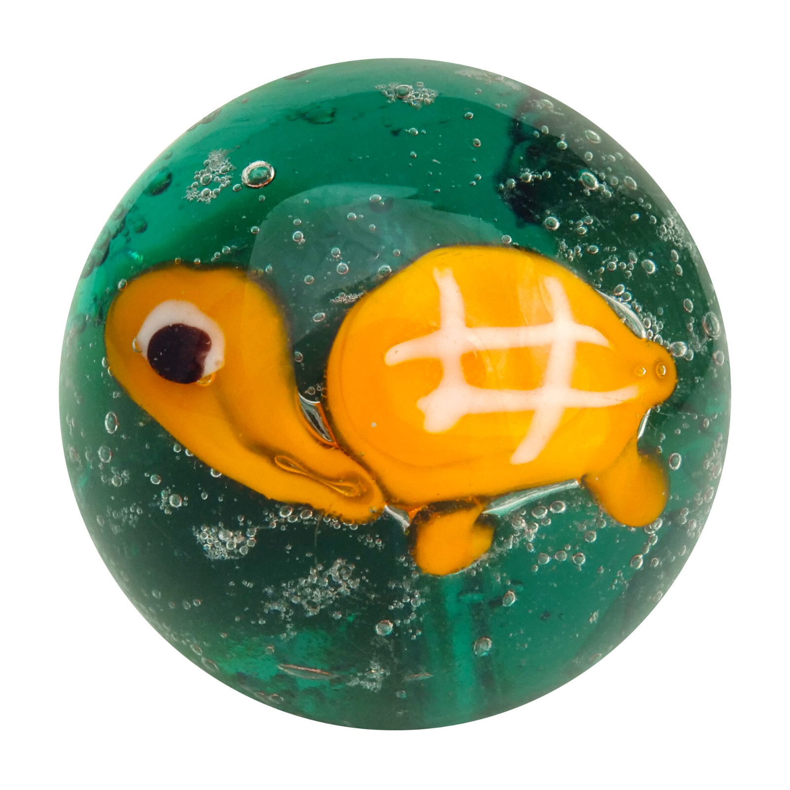 3x AQUARIUS Marbles Tortoise/Turtle, Octopus, Angel Fish 16mm Handmade art glass