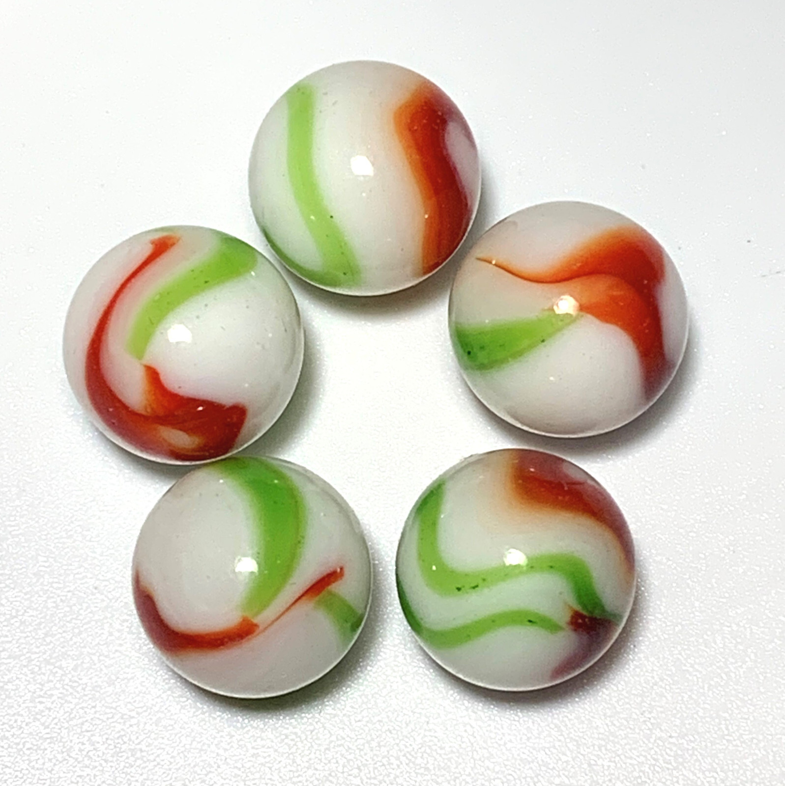 25mm Mexico Glass Mega Marbles Shooters Pk 5 Vacor Mexican Flag Colors Pre 2010