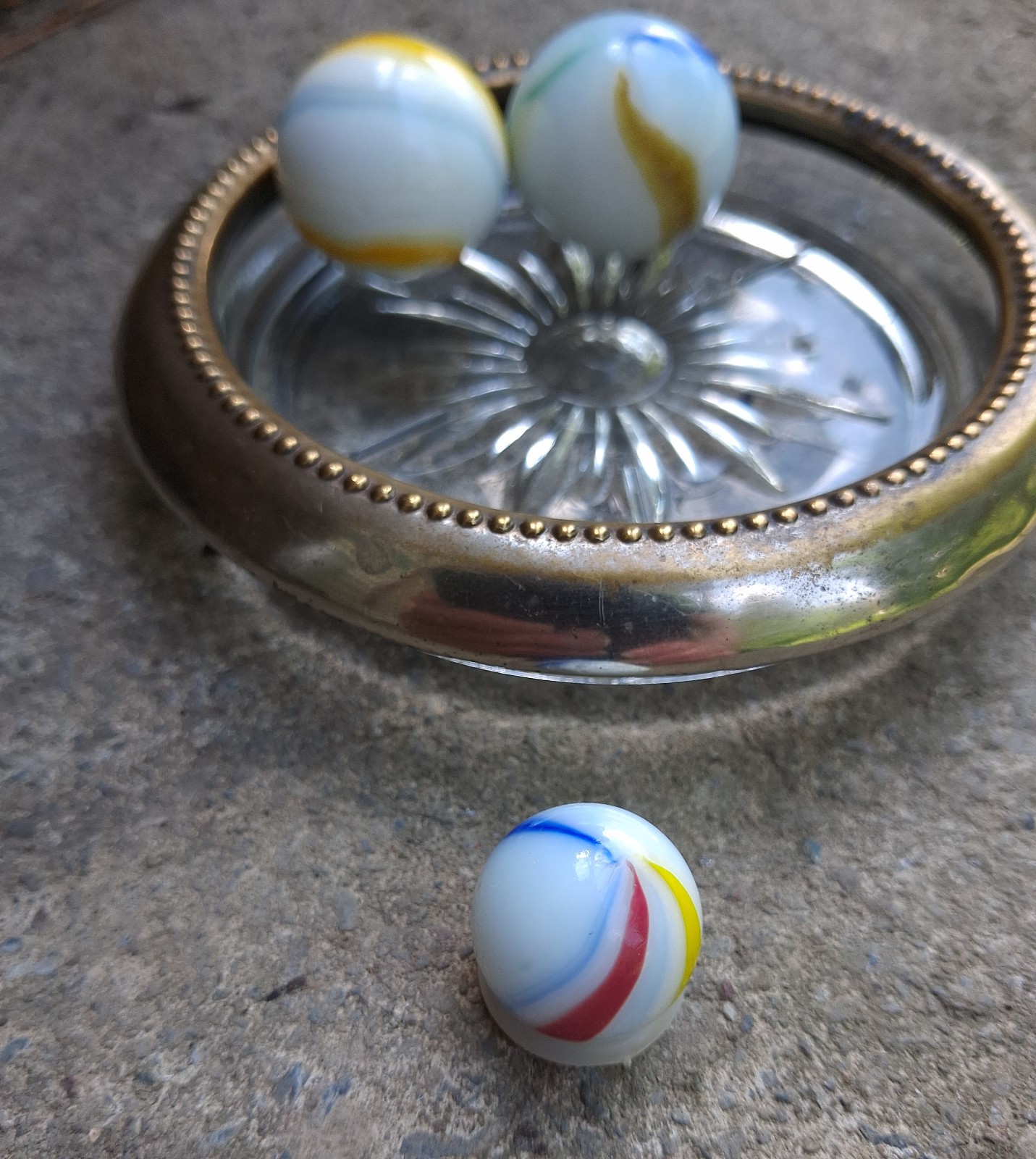 3 Imperial Asian Vacor Patch Marbles Vintage .65-.99