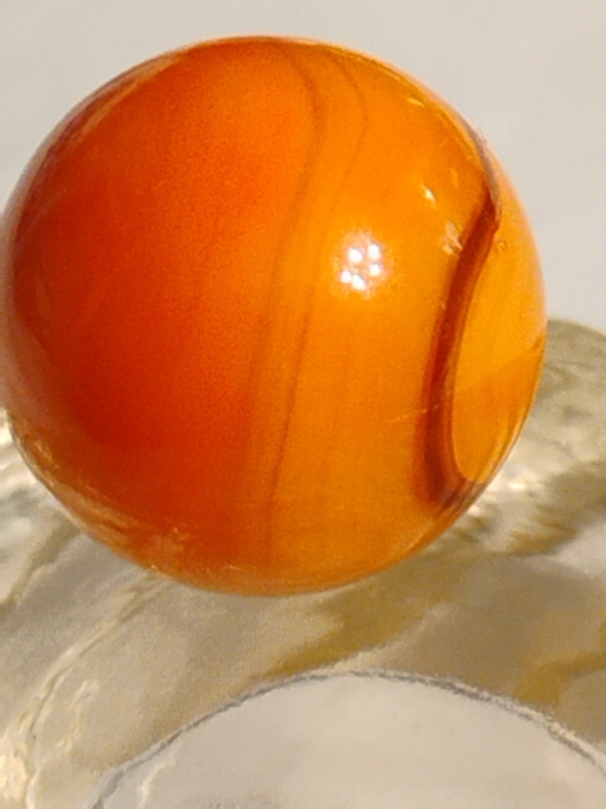 Vintage Peewee Alley Vitro Early Vacor Mexico Tiger Opaque .50 Letter P Marble ?