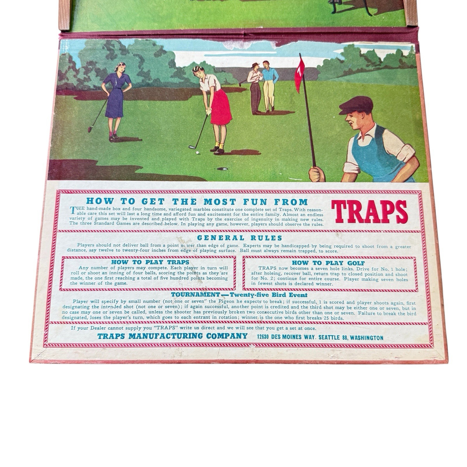 The Marble Game of TRAPS Golf 1940s Traps Manufacturing Co, Seattle WA. VINTAGE