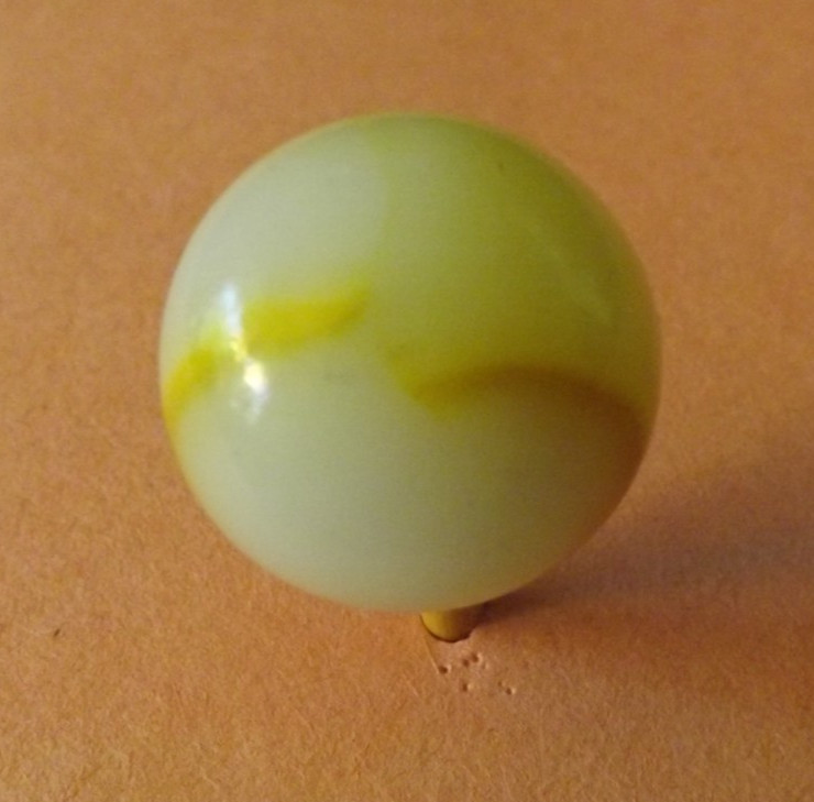 Large Old Vintage Machine Made 1″ Egg Yolk Swirl Marble – Wet Mint – Akro