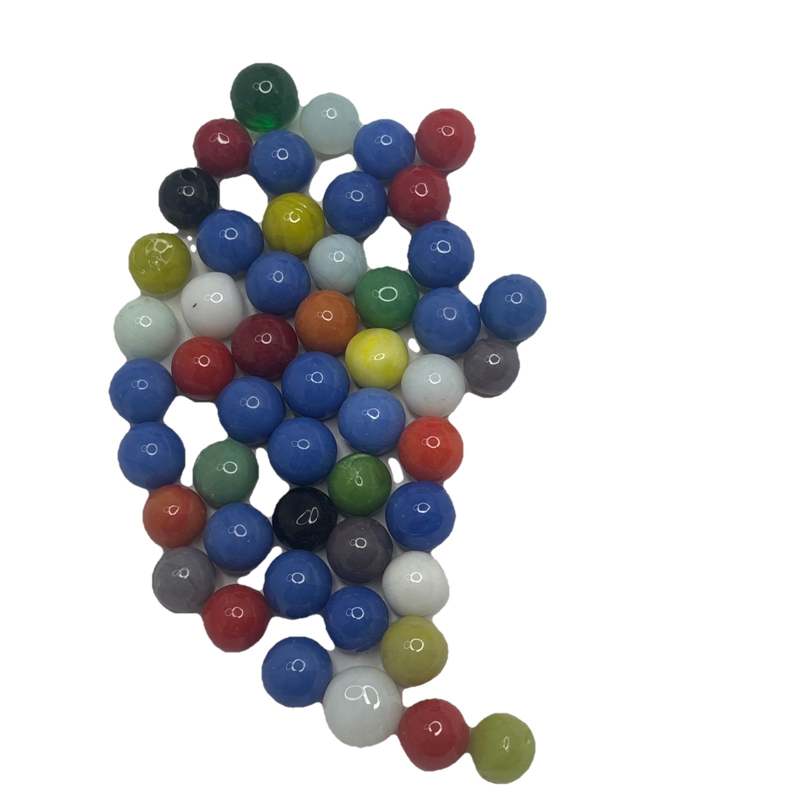 Vintage Bright Color Glass Marbles Lot of 50 Peewee Size JJ Some Imperfections
