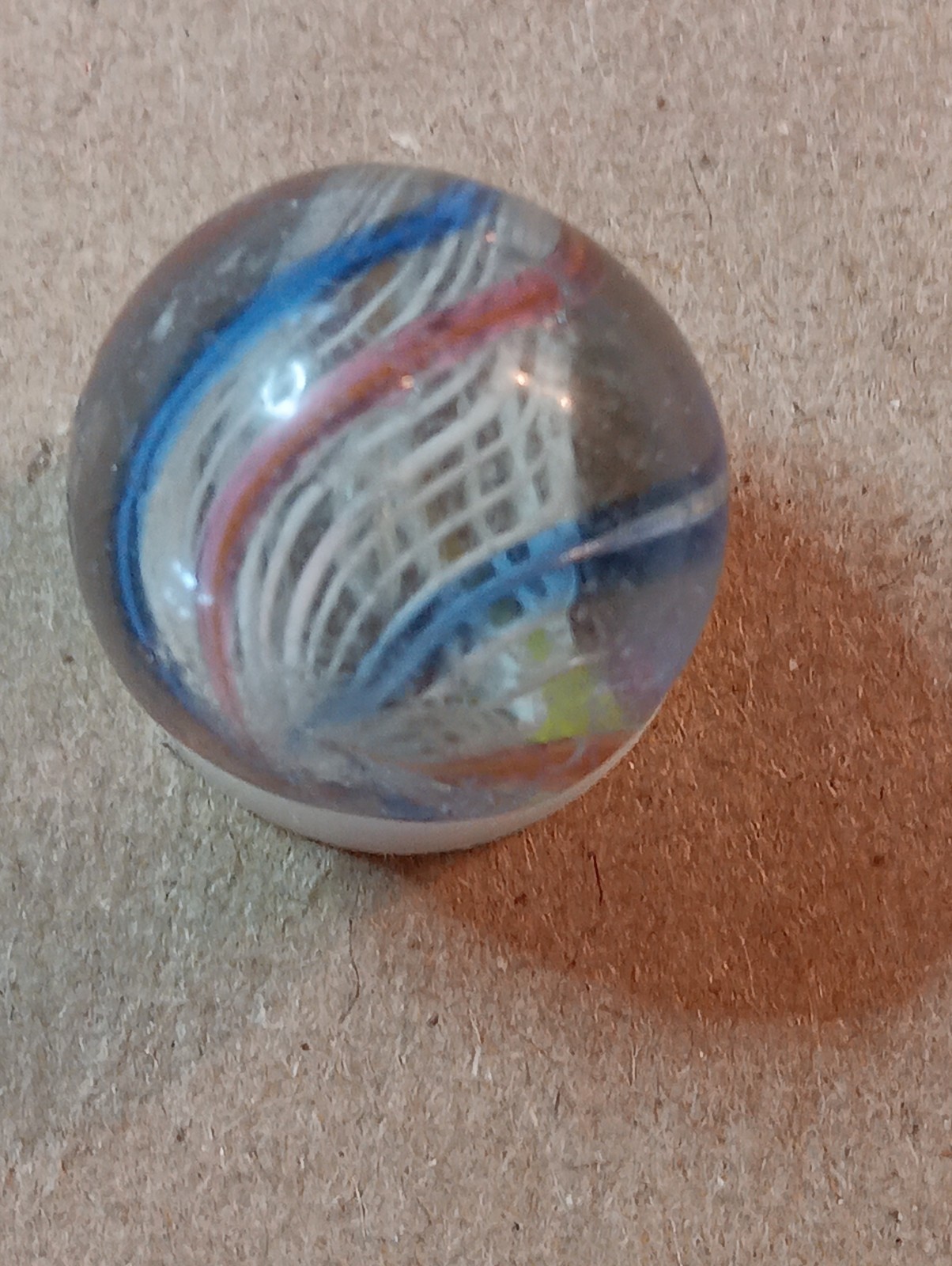 Vintage German Marbles 1 Coreless.62 Inch. 1white Core Latticinio .68 Inch