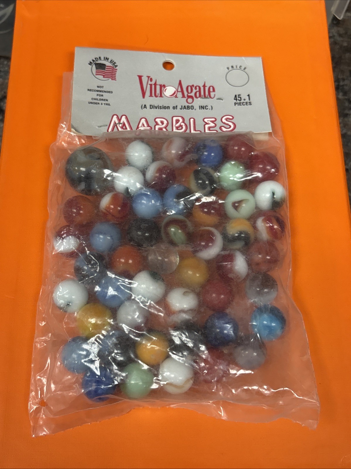 Vintage Bag of Vitro Agate Marbles Unopened 45+1 Pieces