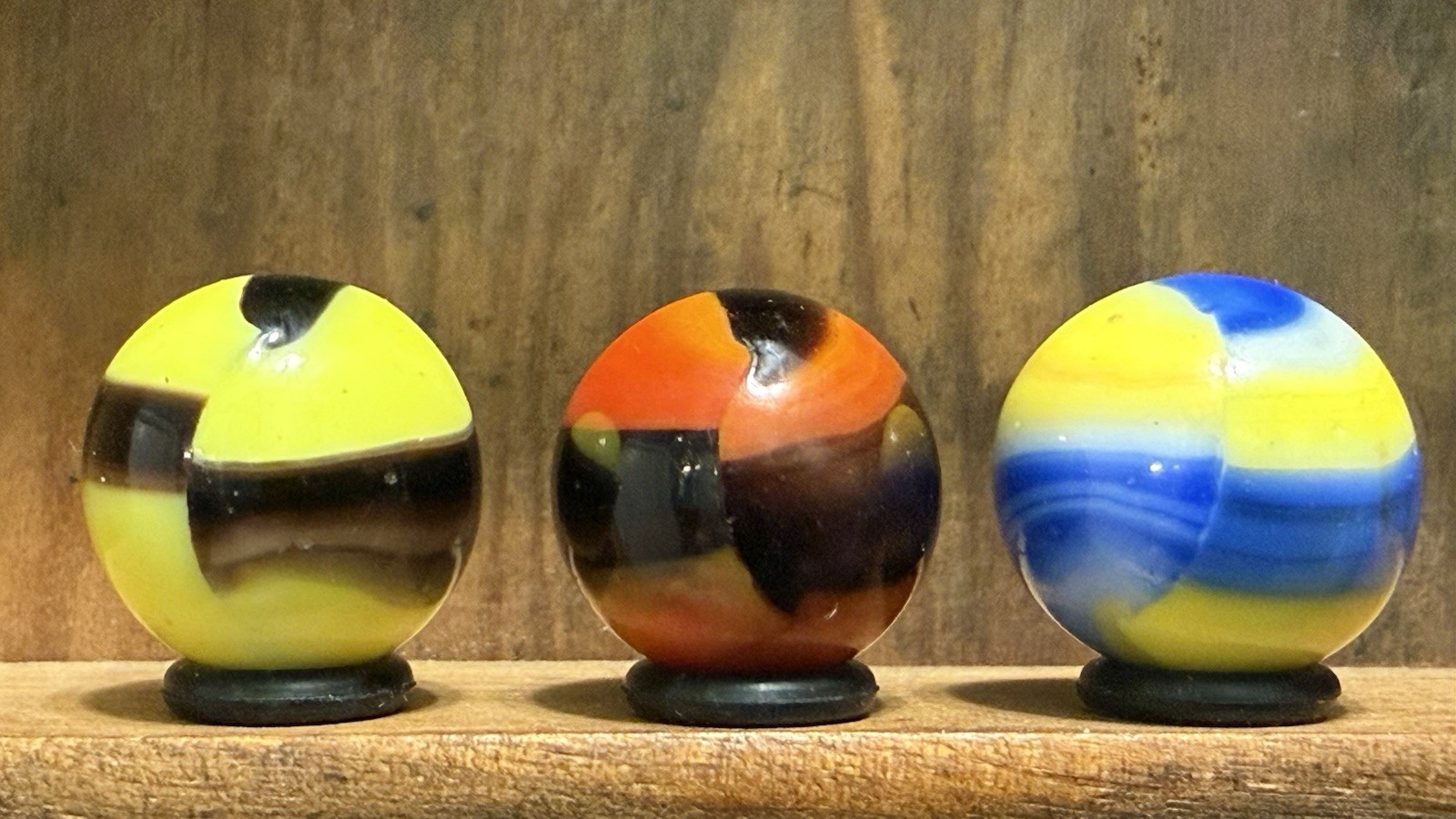 Marble King Bumblebee, Wasp, Cub Scout Marbles 5/8(+/- ) NM+ to Mint | 247