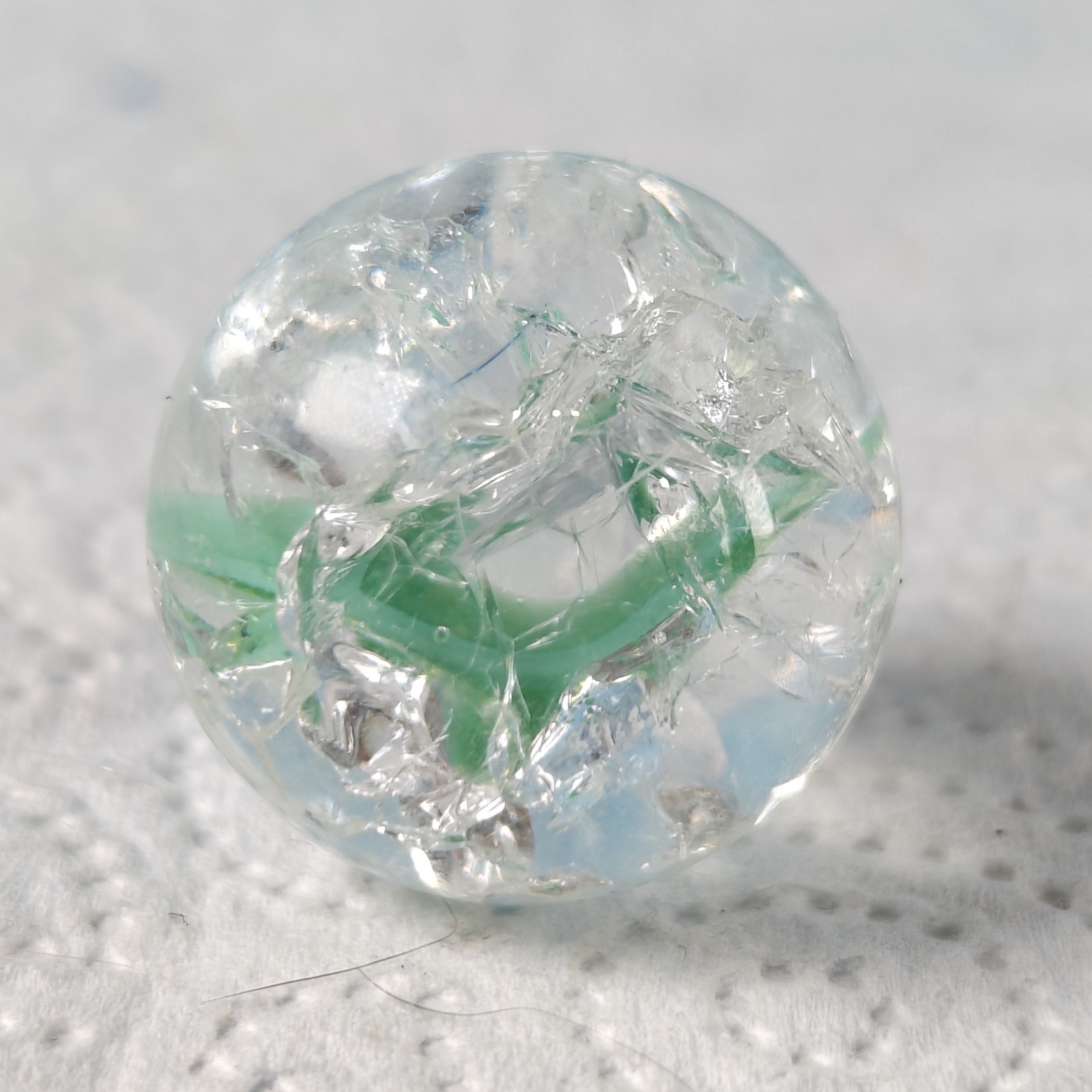 Vintage Marble – Crackle Glass Internal Clear Shooter Large