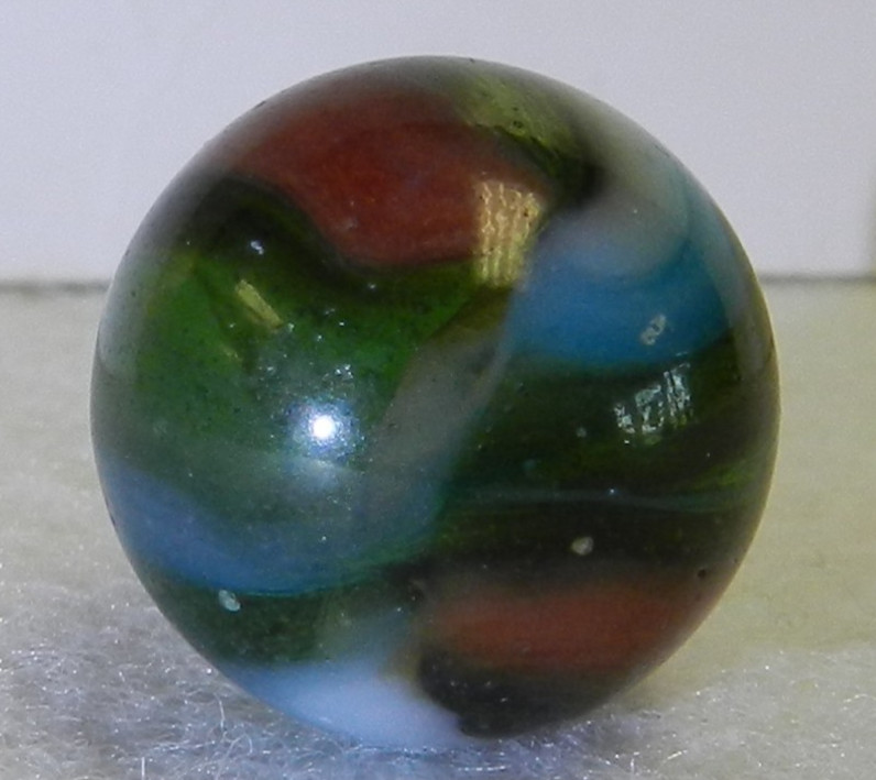 #21024m Vintage Peltier Glass Swirl Marble .69 Inches *Near Mint*