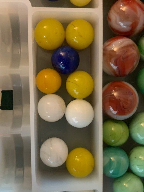 Lot 75 Mixed Glass Marble Collection Swirls, Cat’s Eyes & More Sizes 1/2″-3/4″