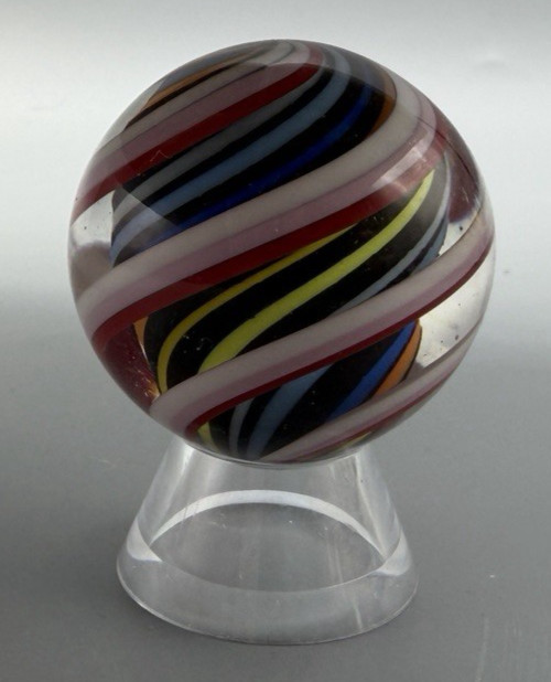 Large 1.67″ Contemporary Handmade Art Glass Swirl Marble Ribbon Core Bumboozer