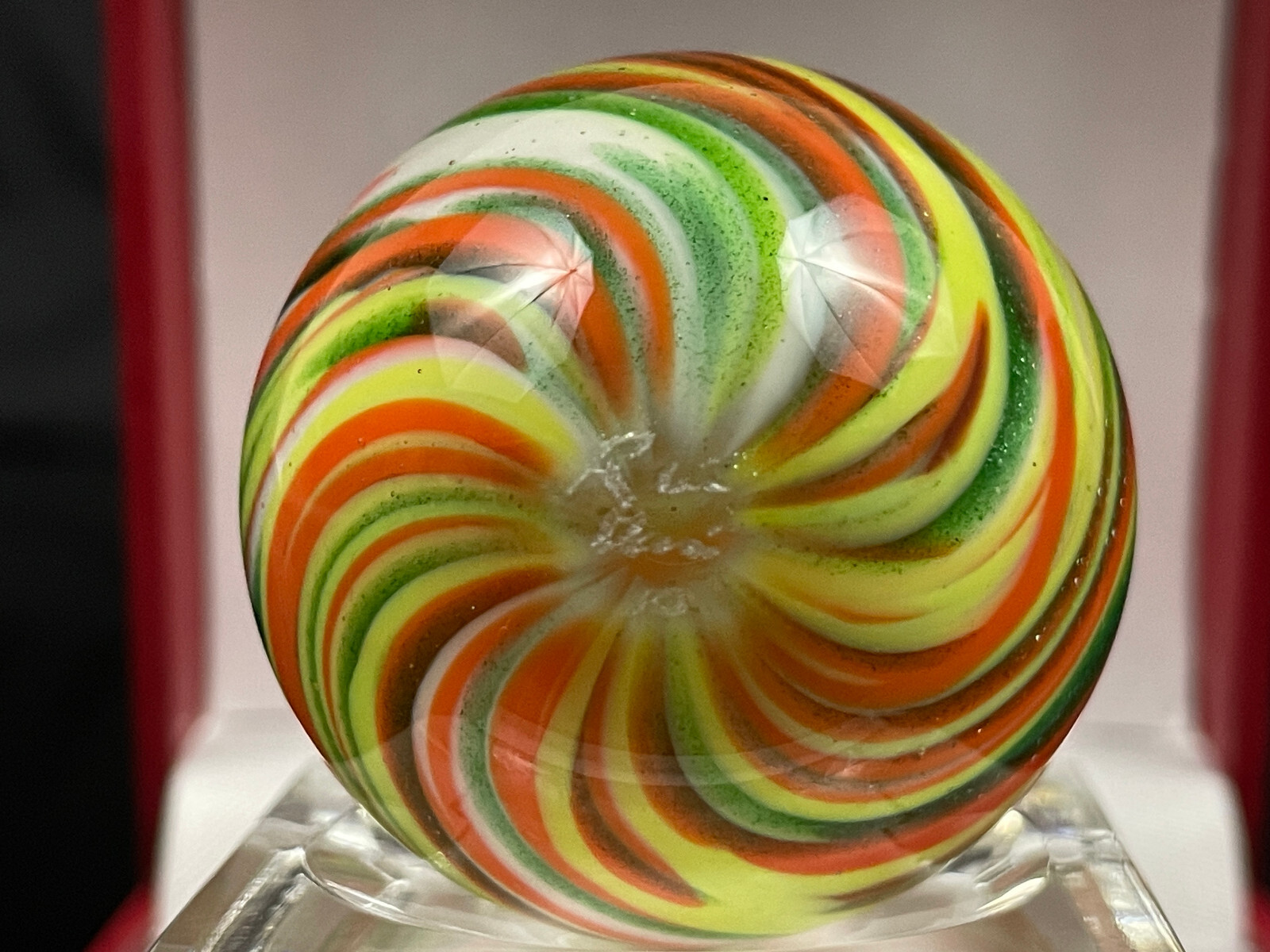 Rick Davis Glass Art Marble 1.48″ Signed #25