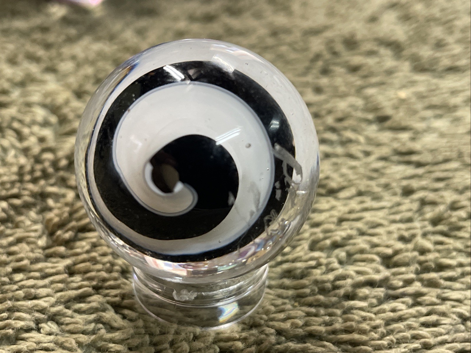Handmade Contemporary Glass Art Marble 1” Spiral Dichroic Swirl