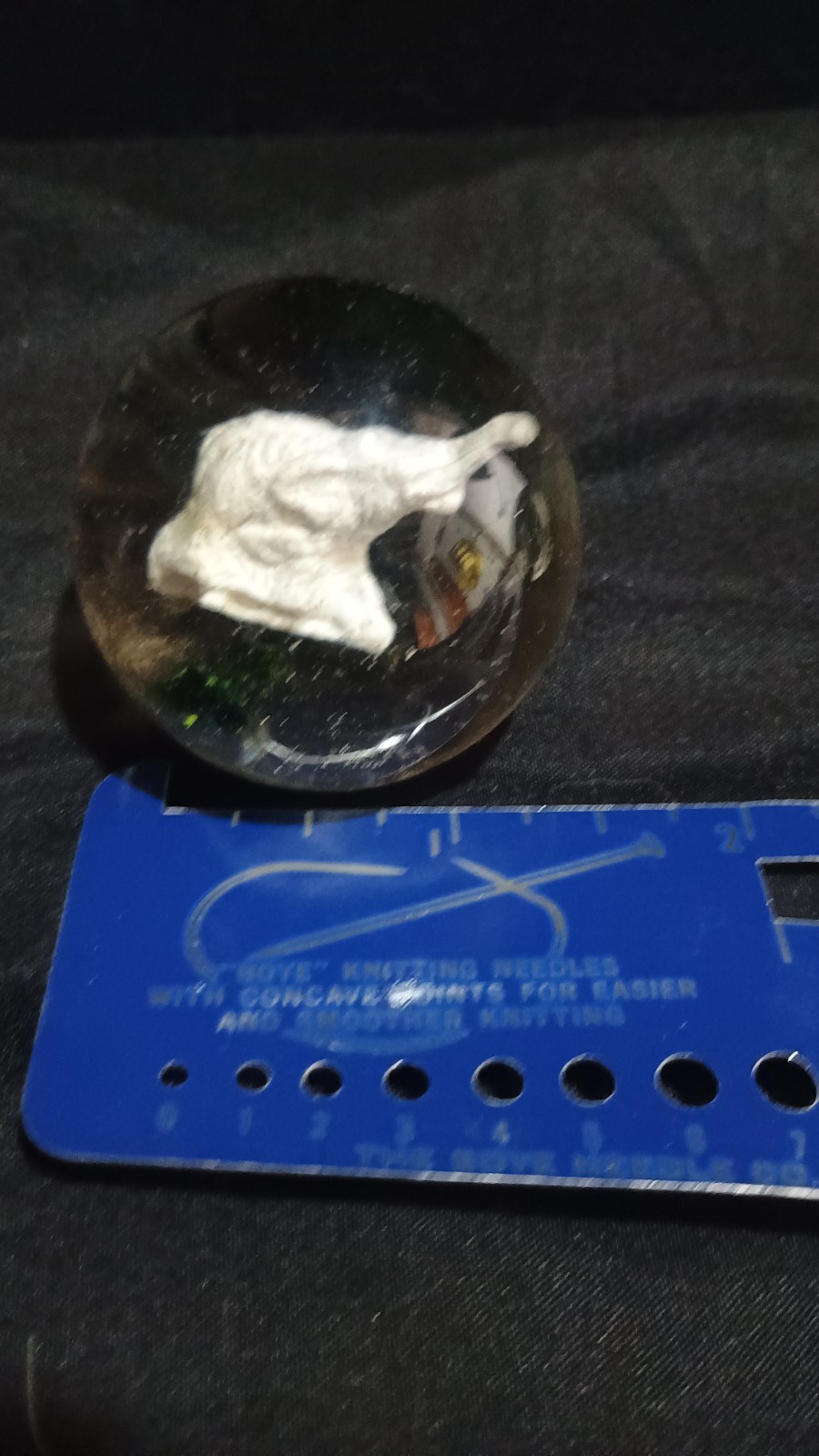 Ray Laubs Elephant Sulphide Marble Signed On Bottom