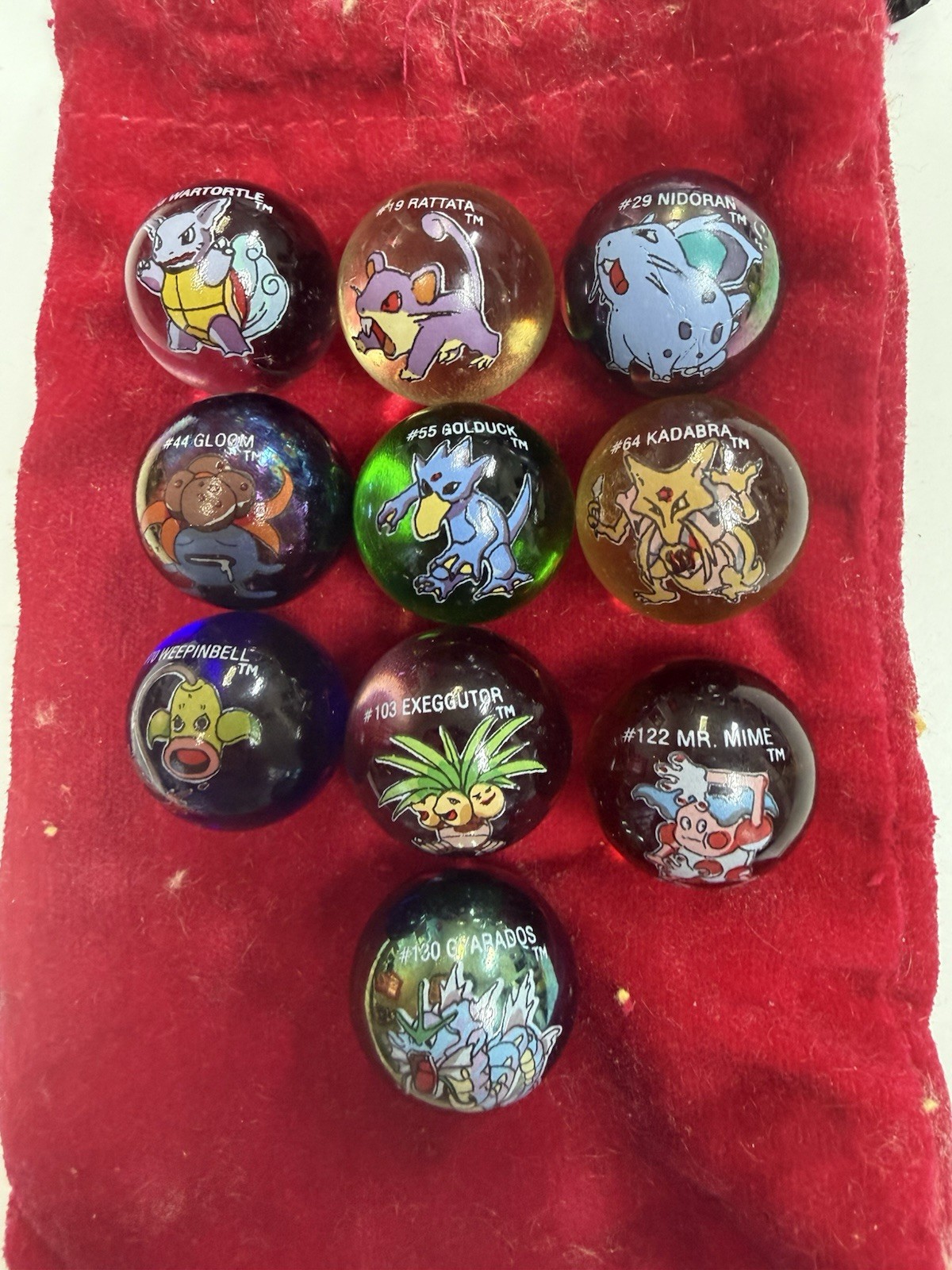 Pokemon Marble Lot 50 Marbles 5 Original Drawstring Bags Charizard Articuno