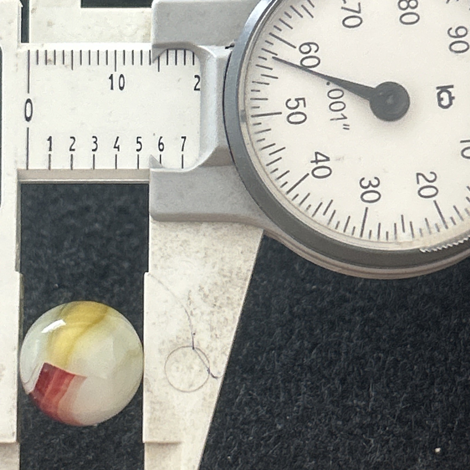 Vintage Akro Agate Oxblood Patch Marble. .56″ Mint Condition