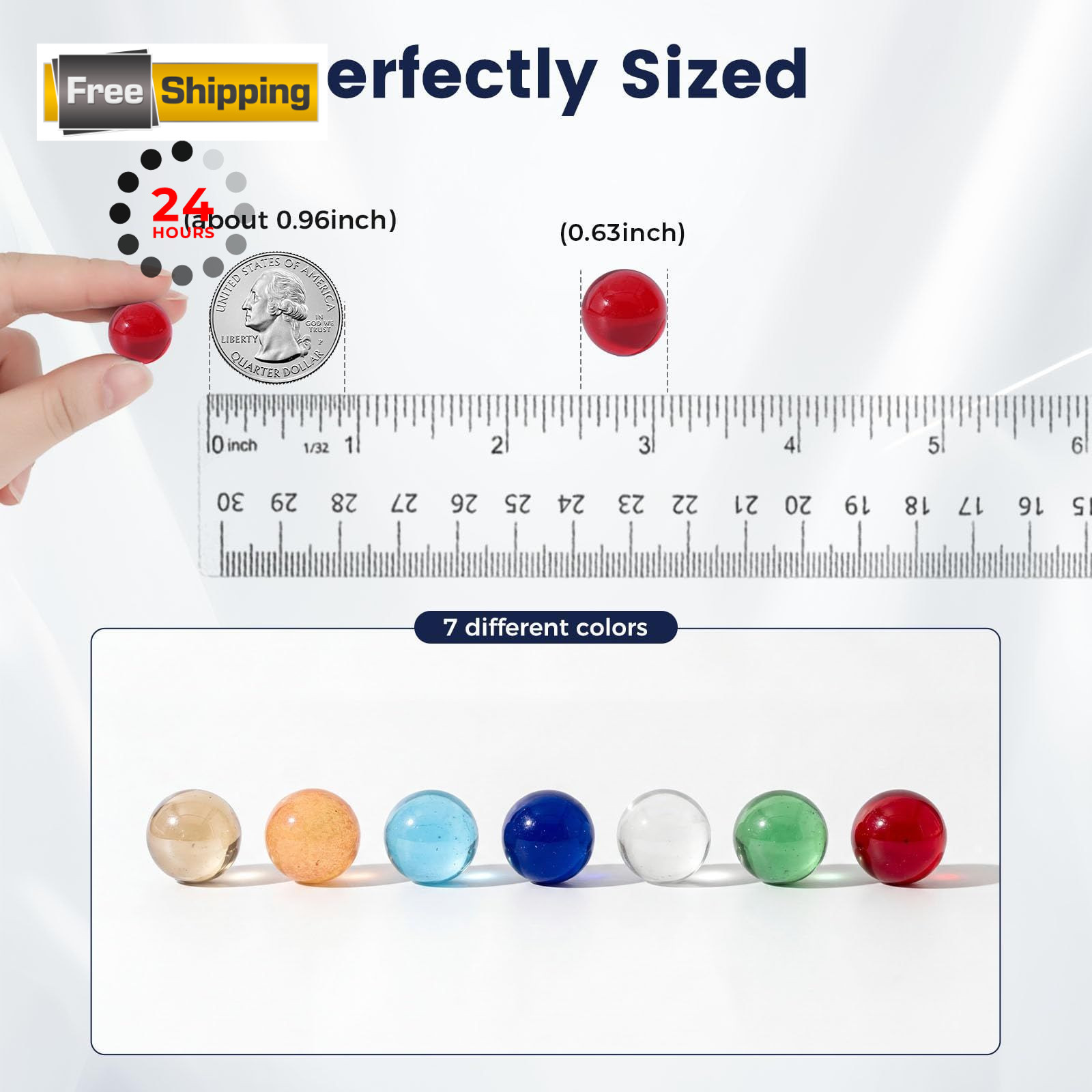 FUTUREPLUSX 150PCS Glass Marbles Bulk, 5/8inch Colorful Medium, Multi
