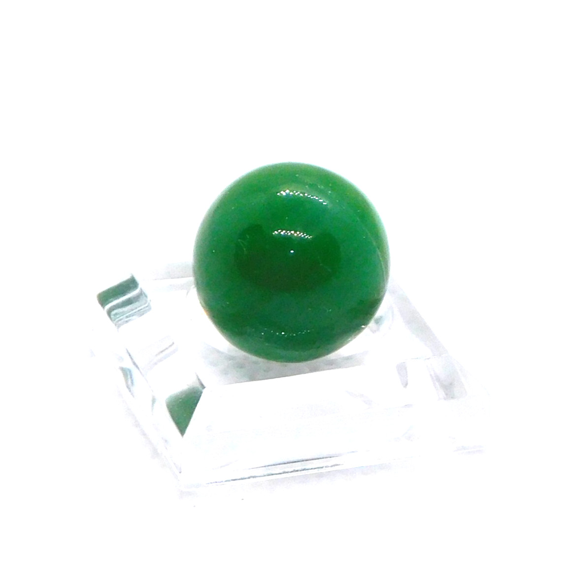 Vintage Glass Marble Small Green Opaque Swirl Melted Pontil Mint 0.55″ #0-116