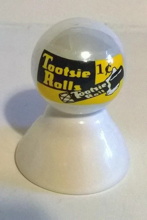 TOOTSIE ROLLS CANDY 1 CENT LOGO ON WHITE PEARL MARBLE