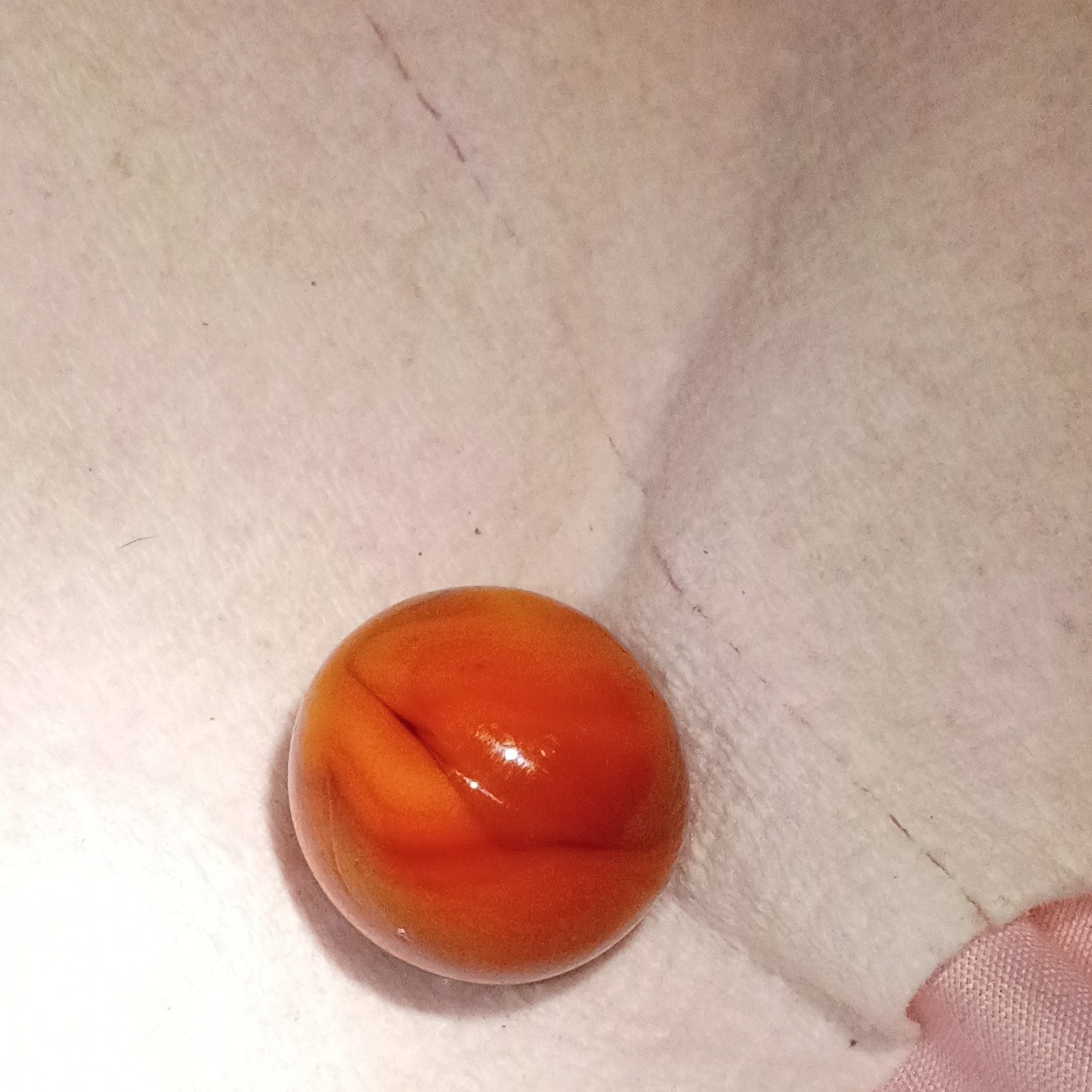 Orange Swirl Glass Machine Made Toy Marble (Single) for Ages 17 Years & Up