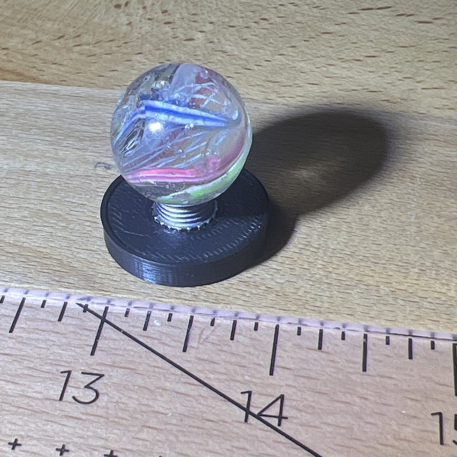 Antique German Latticinio Core Swirl Glass Marble .850