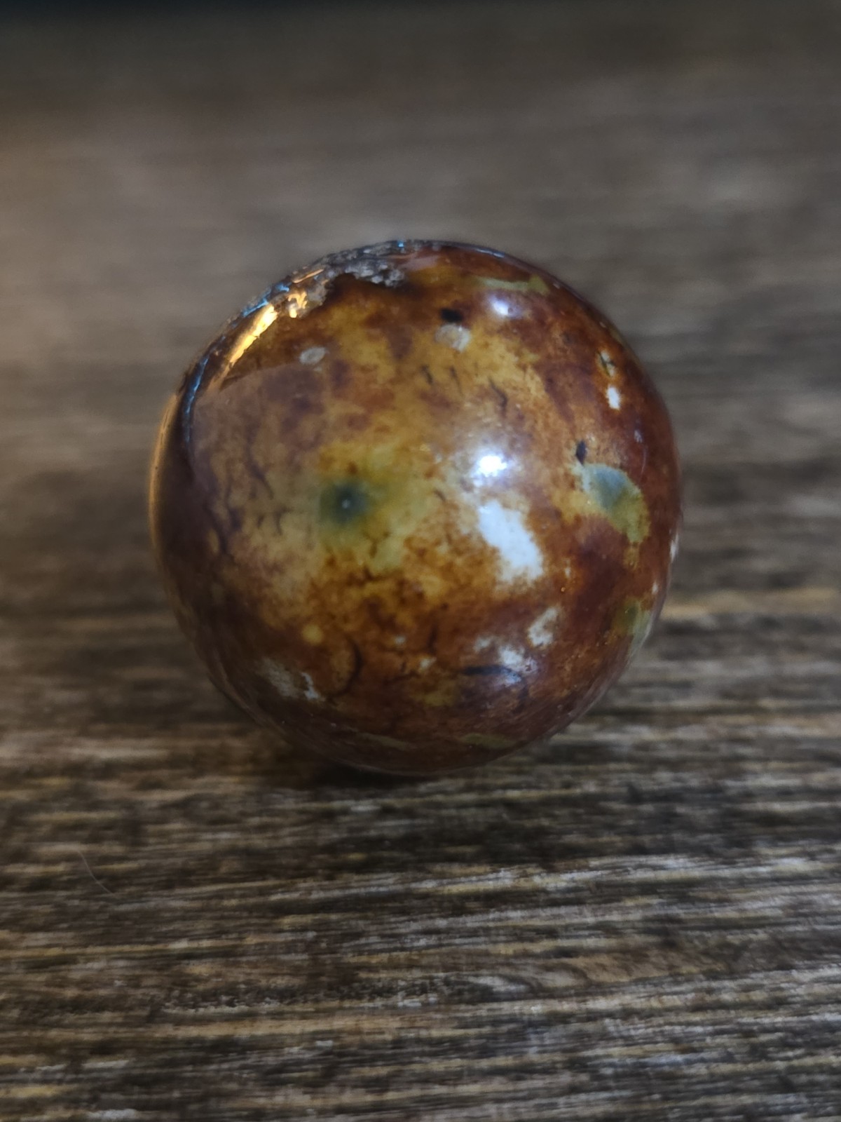 Antique Bennington Victorina era Clay Toy Marble .91 Inch