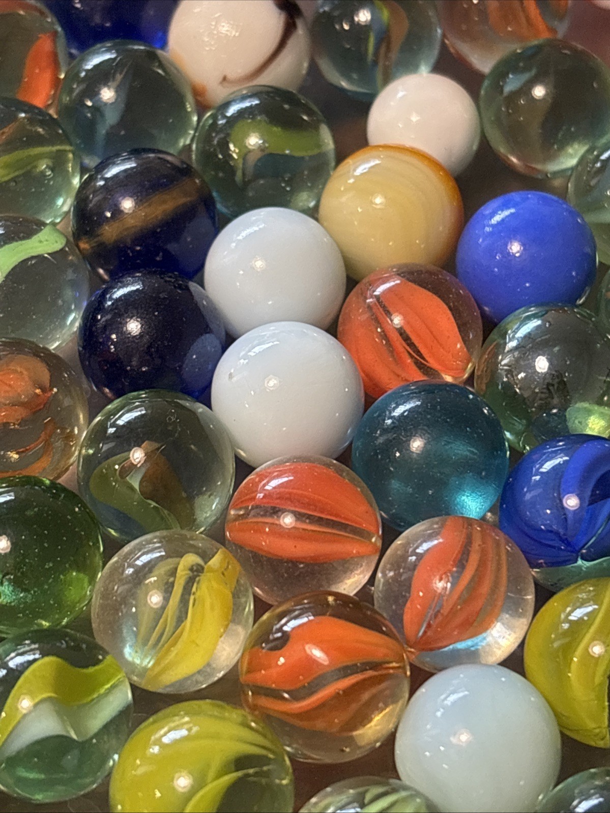 Vintage Glass Marble Lot ~80 Pieces Mixed Swirls Cat’s Eye 600g 🌈🟢