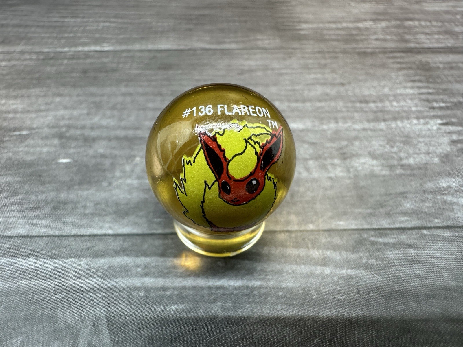 Vintage ToyBiz Pokemon Marble Flareon #136 Glass Marble