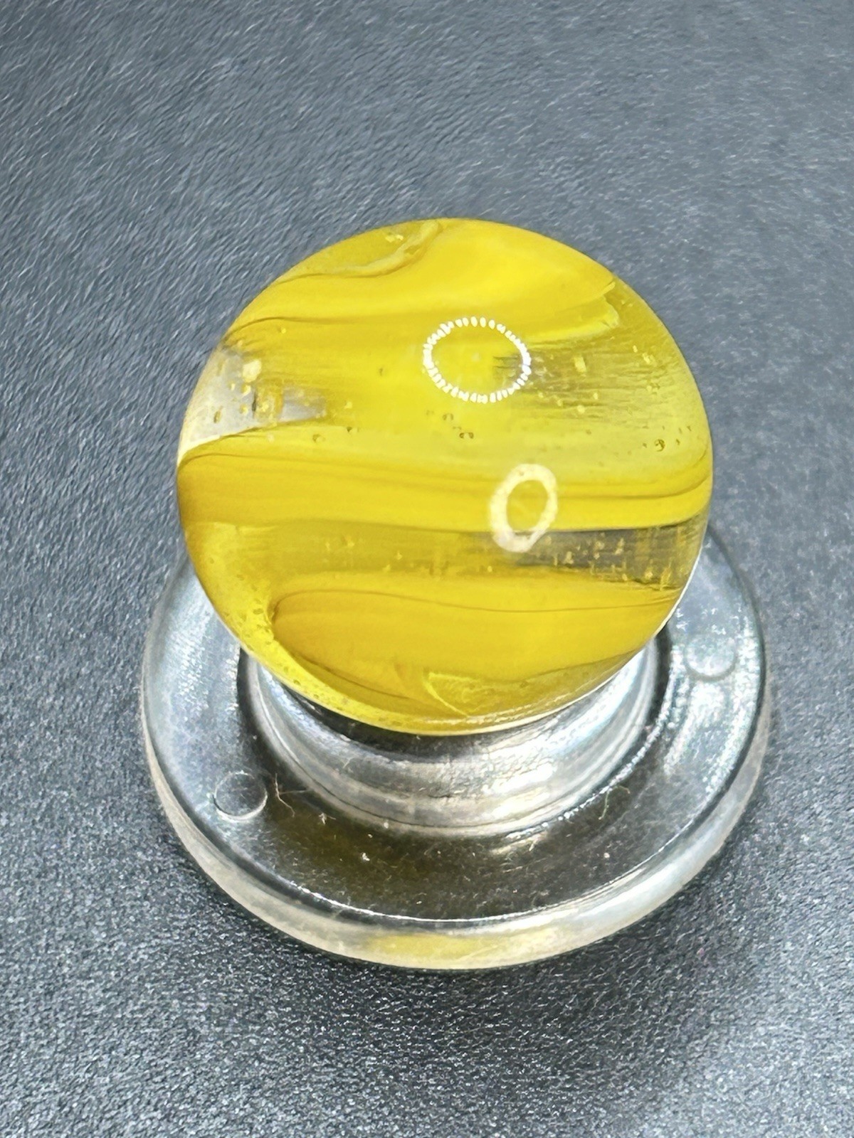 Vintage Marbles Akro Agate Yellow Auger Snake Corkscrew Marble 0.591”