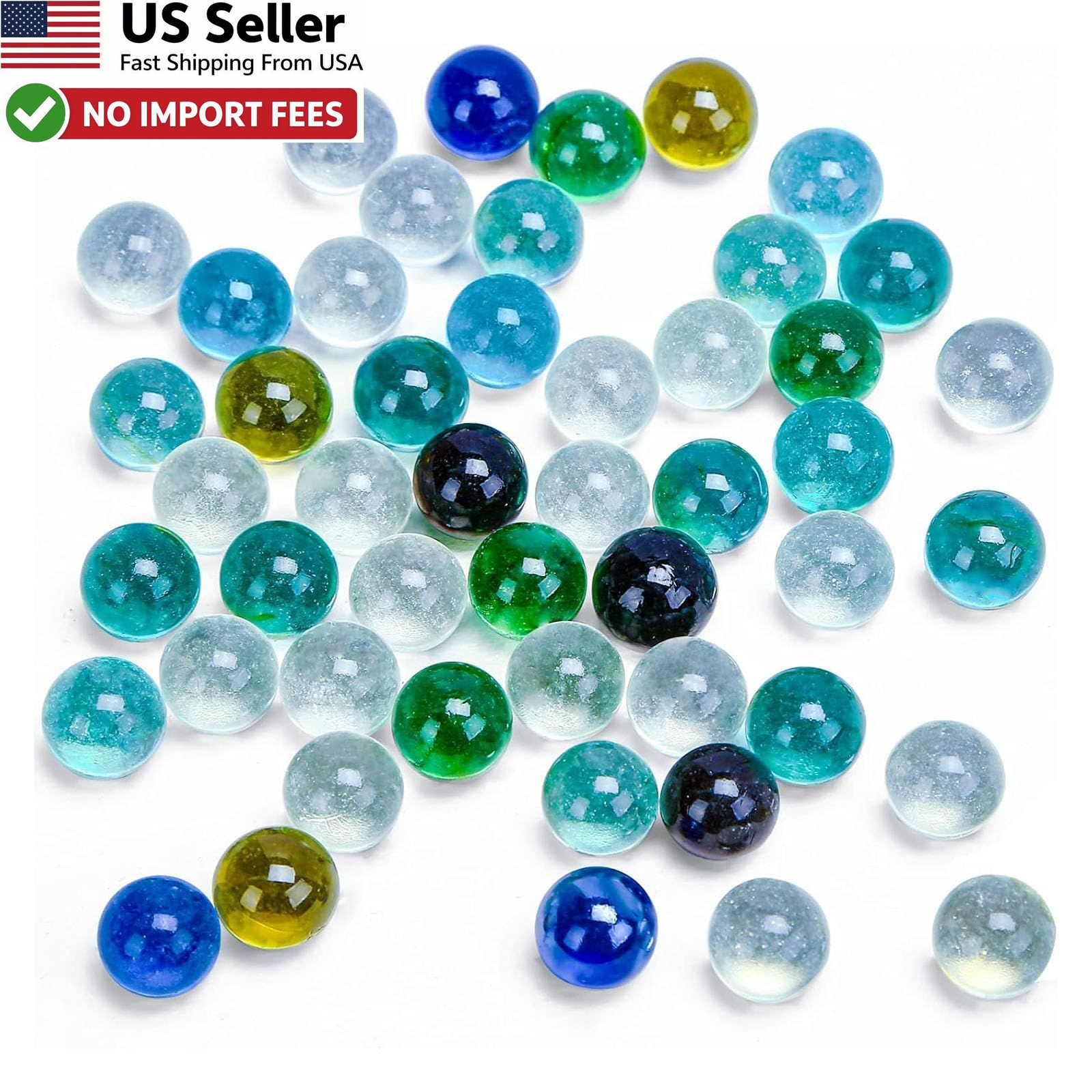 Glass Marbles Bulk 50 PCS POPLAY Player Games Replacement Assorted Colors Toys