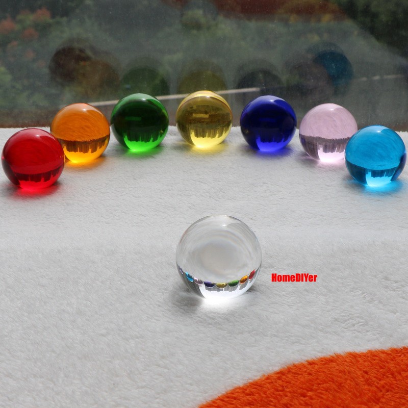 40mm/50mm Coloured Crystal Ball Glass Marbles Craft Balls Toys Games Decorative
