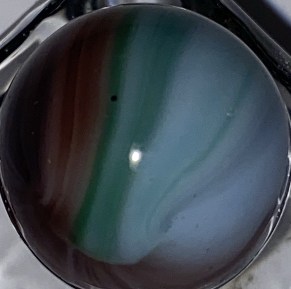 Vintage Purple/Aqua Slag Glass Marble Shooter Size,pre 1960 Perfect Cond.