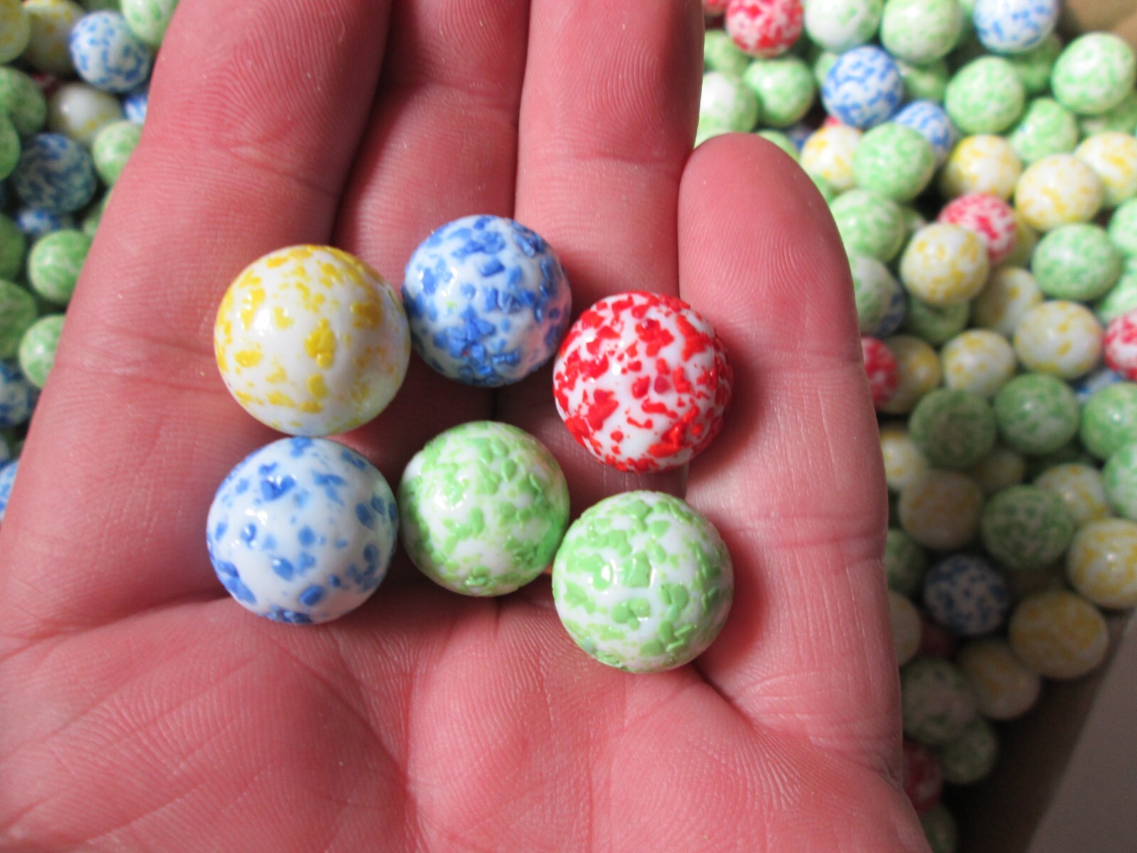 2 Pounds Of A Nice Mix Of Speckled Glass Marbles 5/8 inch Size