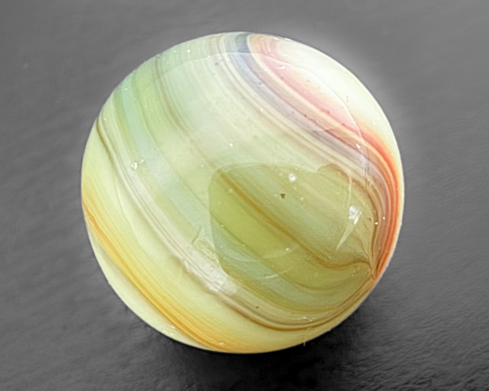 Vintage .65 Peltier CAC Christensen Vitro Akro Agate ? Green Limeade UV Marble