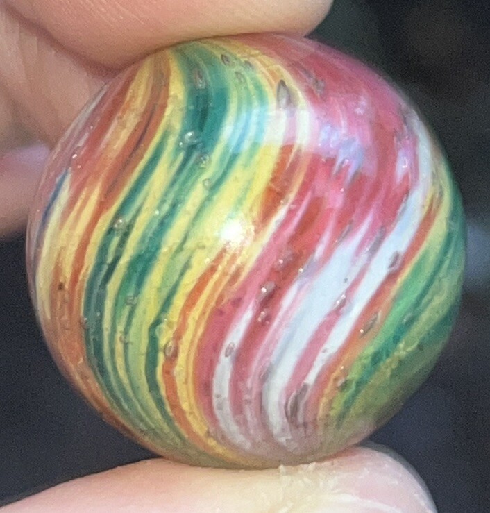 OUTSTANDING GERMAN Onion Skin Marble 15/16” German Multi Color Onion Skin Marble