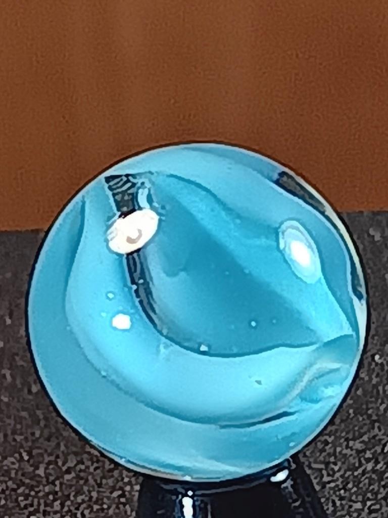 5/8″ Vitro Agate Robin’s Egg Blue Caged Cat’s Eye Near Mint Serious Marble B217