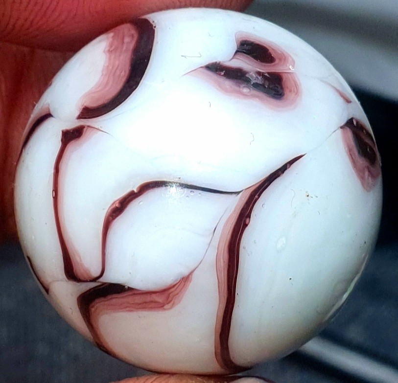 1 & 1/32″+ Massive Busy Veiligglas Opaque Swirl 1950s/1960s Vintage Marbles MM